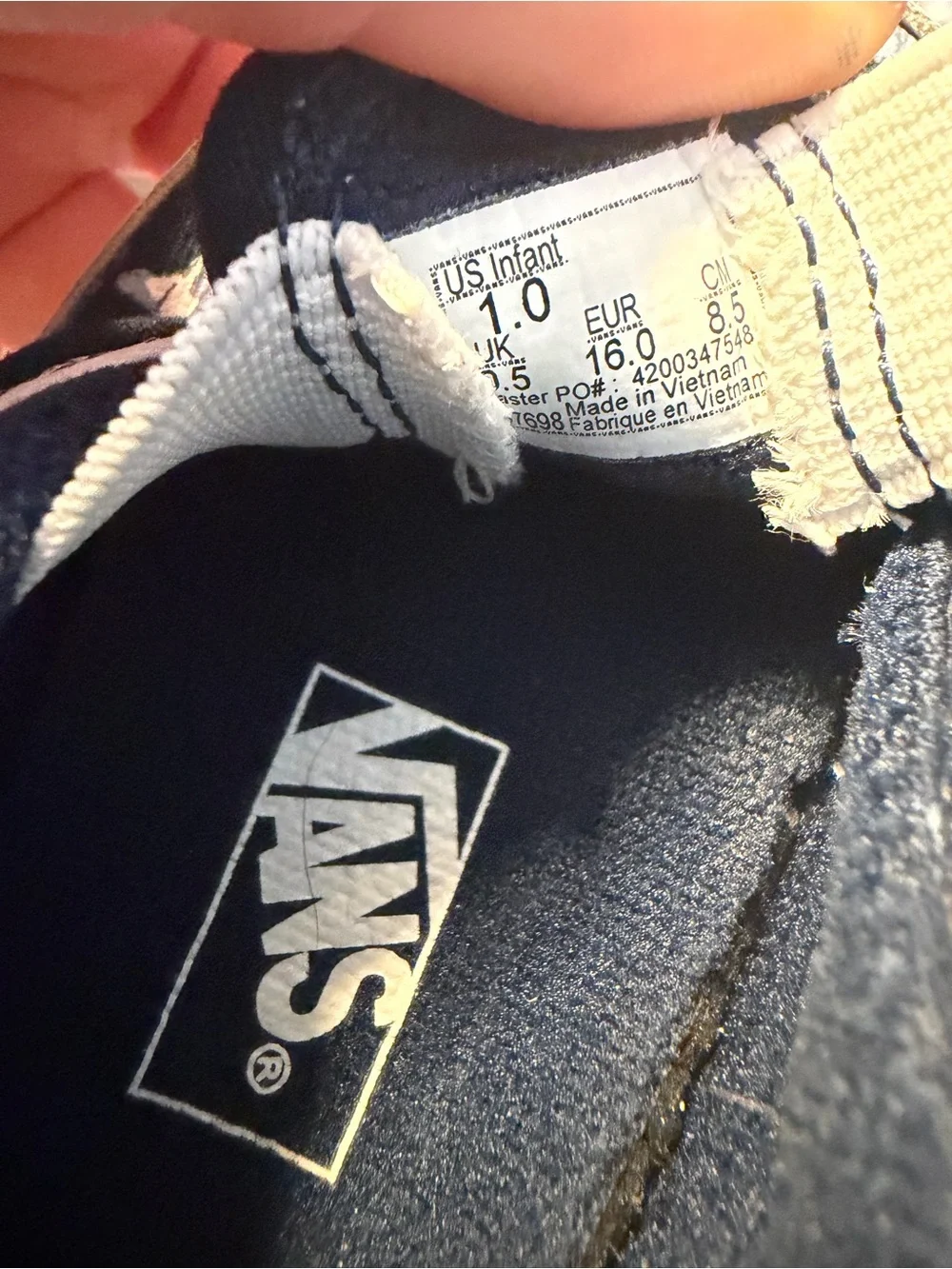 Vans Navy and Carters Baby Slip-On Shoes with Shark Print